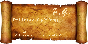Politzer György névjegykártya